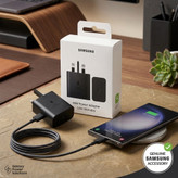 شارژر سامسونگ مدل EP-T4511 توان 45 وات سه پین اصلی ساخت ویتنام اورجینال