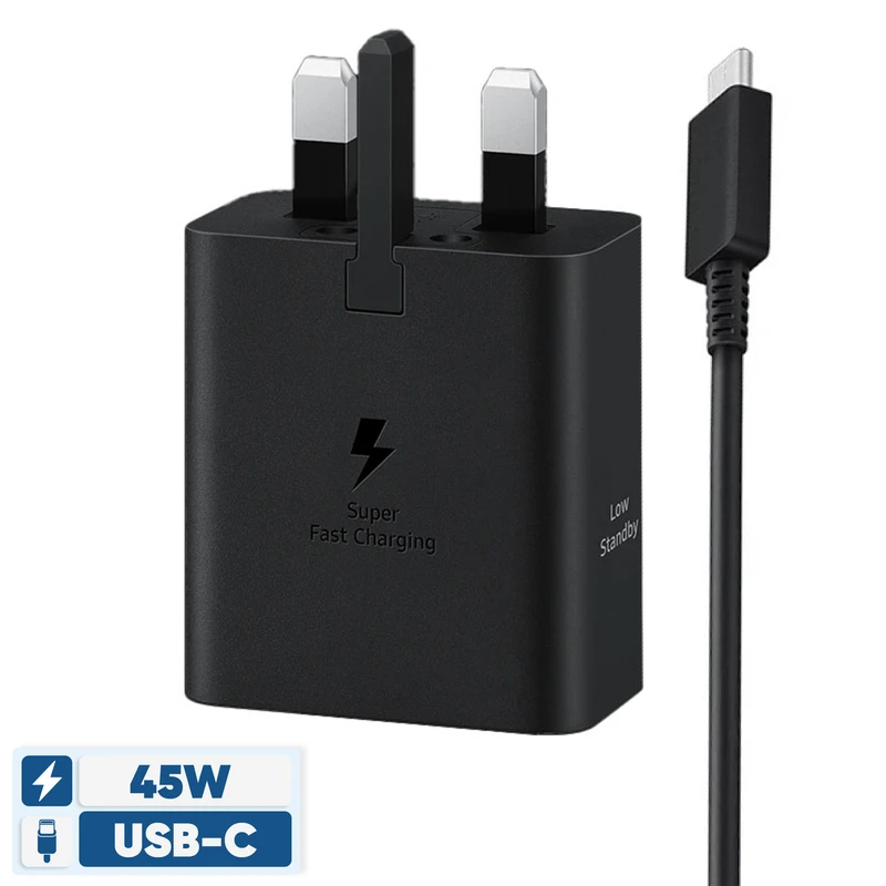 شارژر سامسونگ مدل EP-T4511 توان 45 وات سه پین به همراه کابل 1.8 متری اصلی ویتنام اورجینال